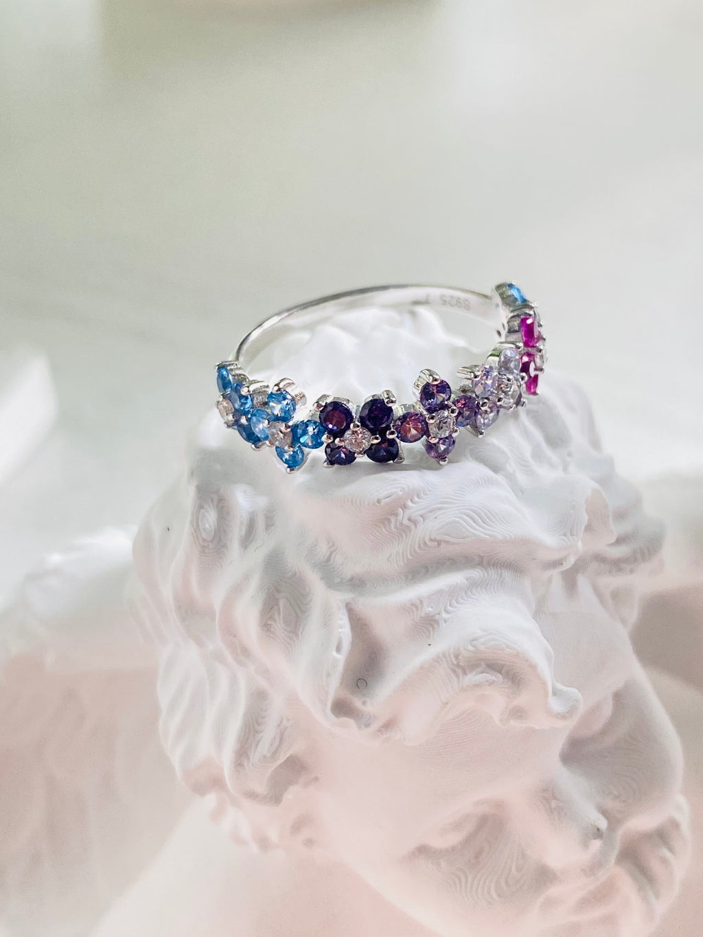 Elara Rainbow Bloom Band Ring