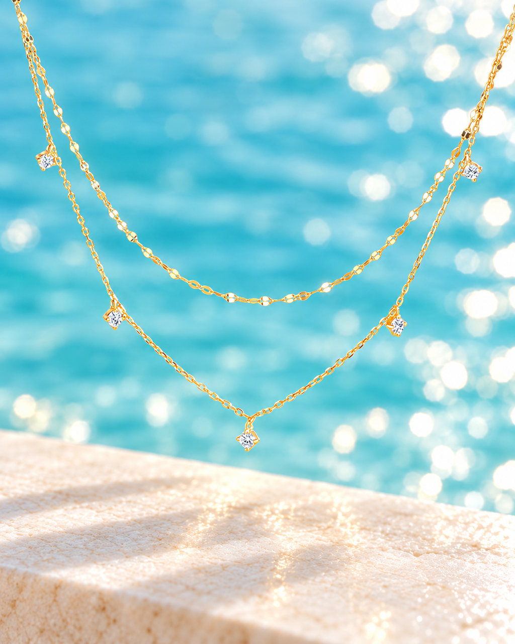 Elara Double-Layer CZ Necklace
