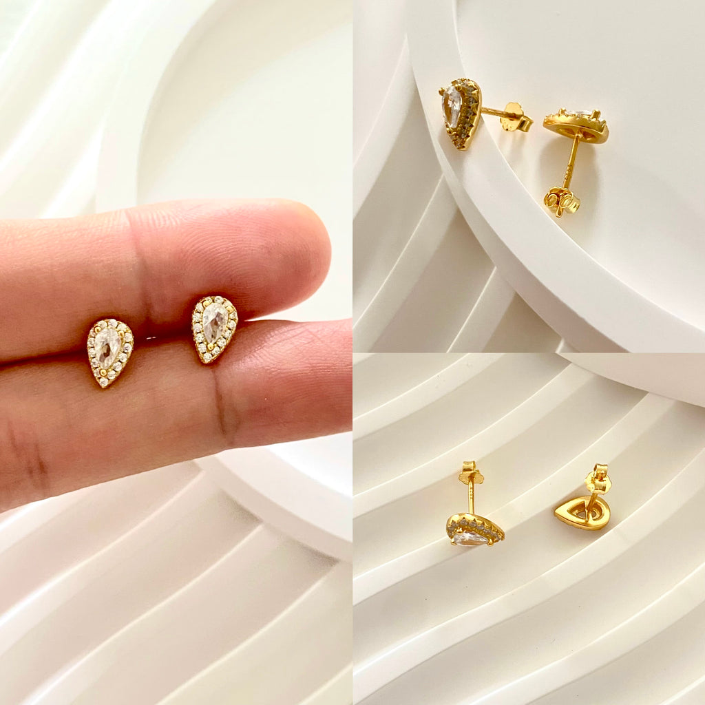 Teardrop Crystal Stud Earrings