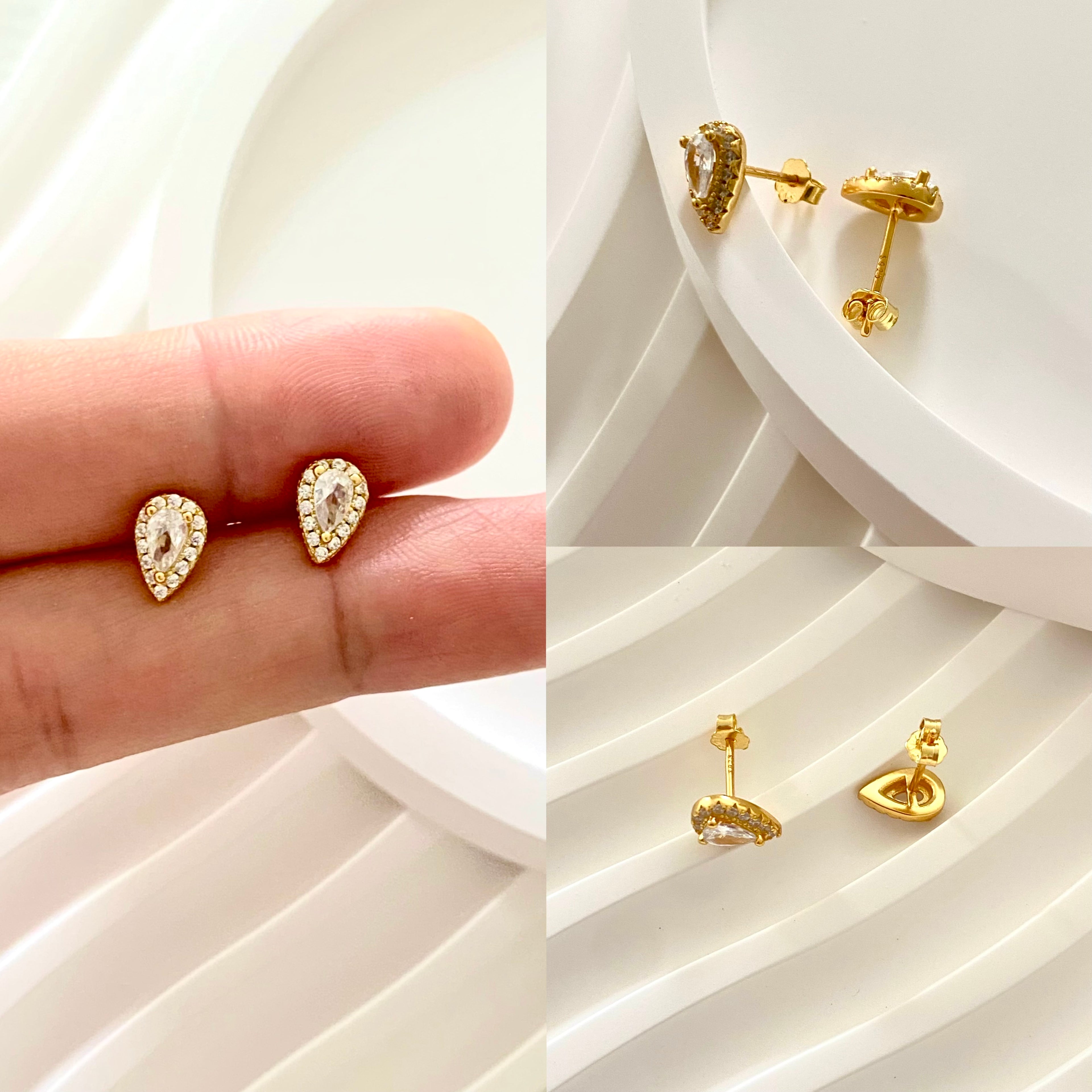 Teardrop Crystal Stud Earrings