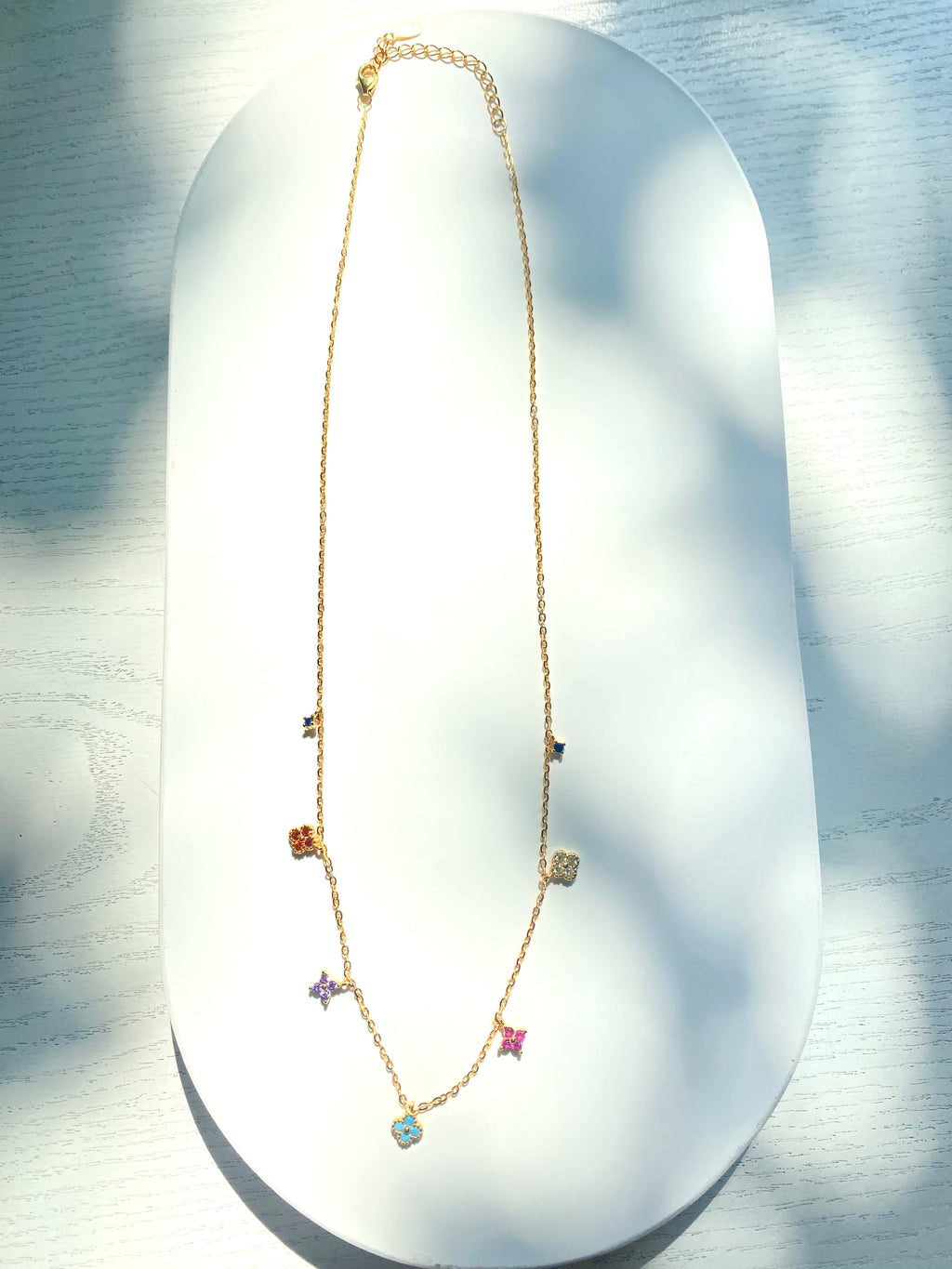 Lucky Clover Colorful Charm Necklace
