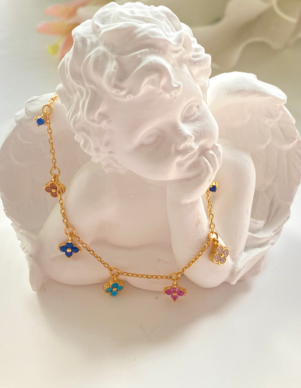 Lucky Clover Adjustable Charm Bracelet