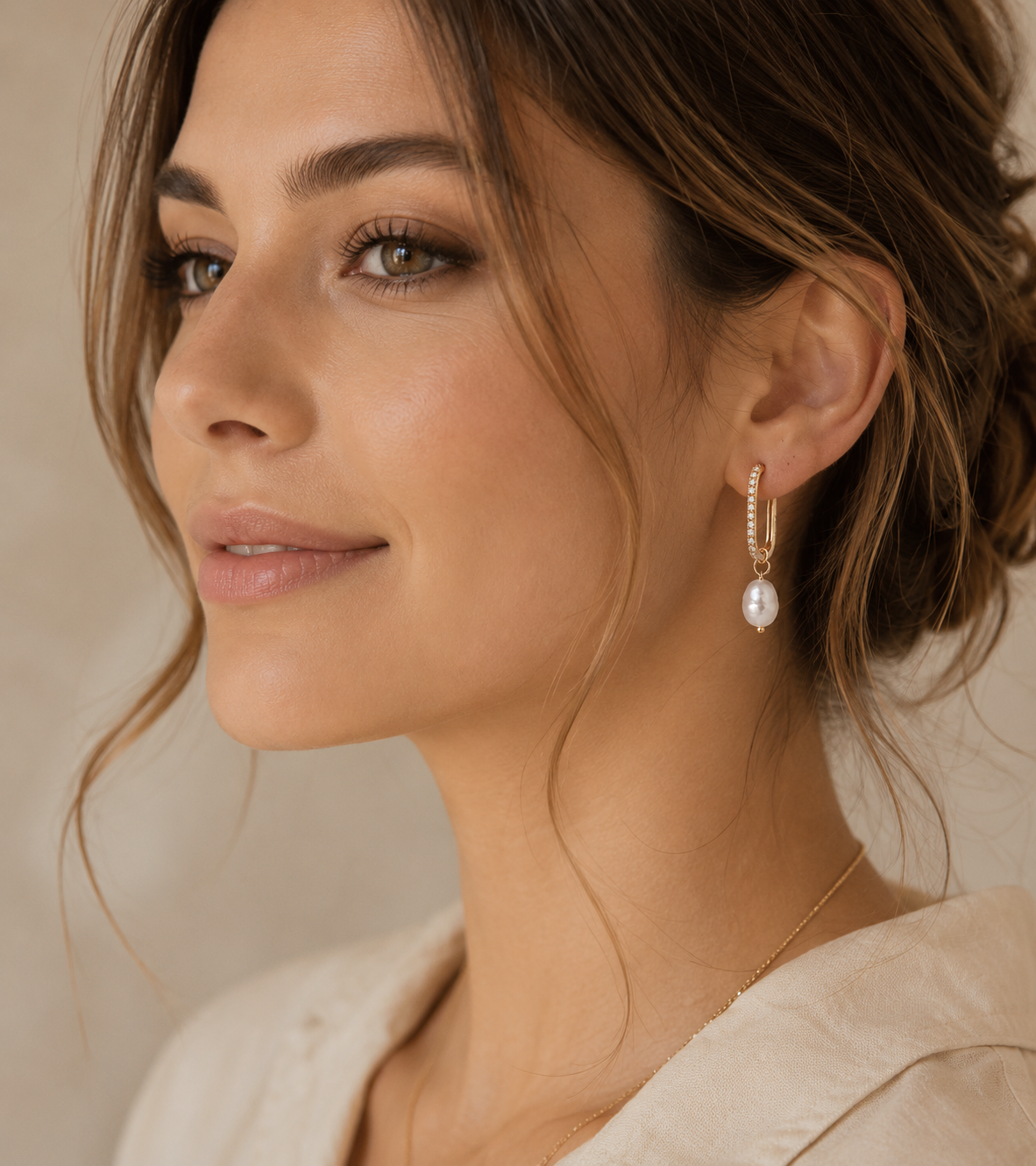 Luna Convertible Pearl Huggie Earrings