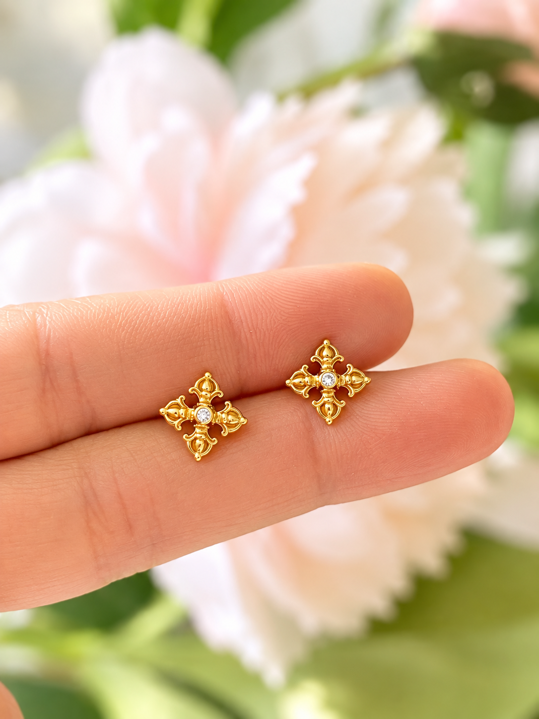 Vintage Cross Stud Earrings