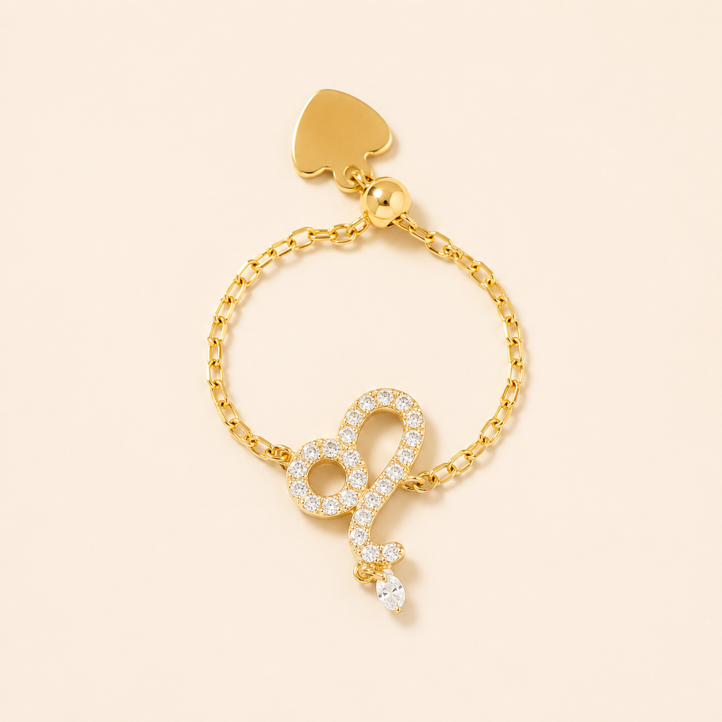 Celestial Zodiac Charm Slider Ring