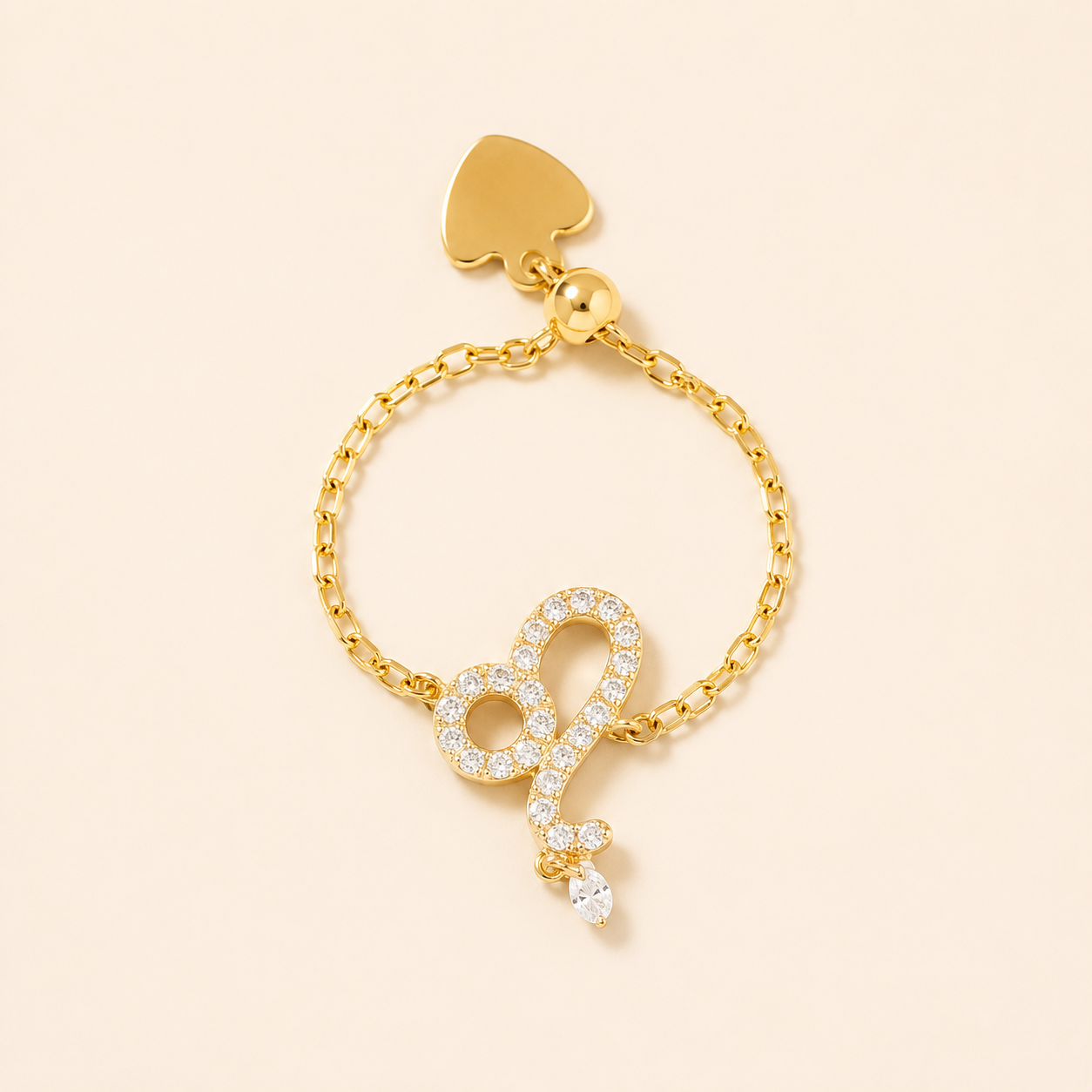 Celestial Zodiac Charm Slider Ring