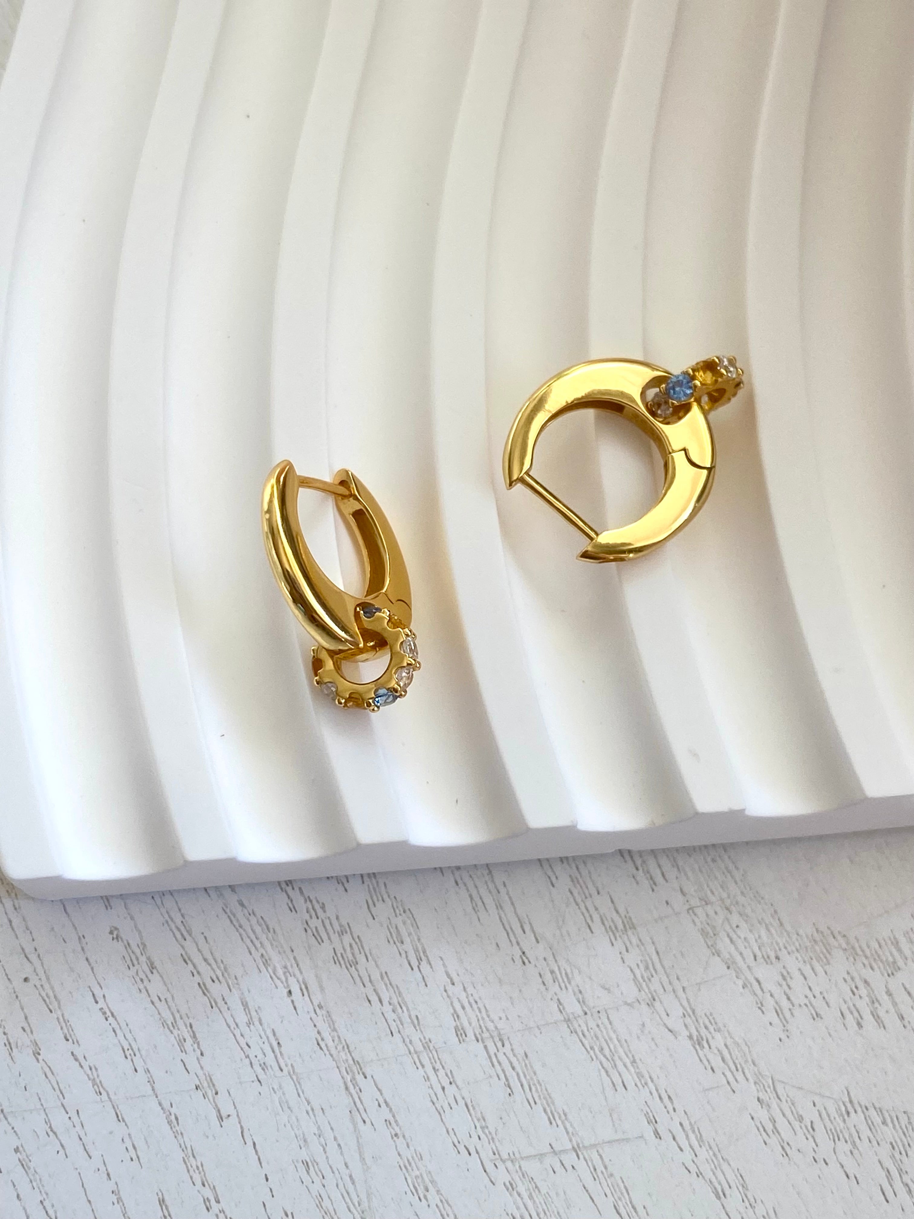 Aurora Gem Huggie Earrings