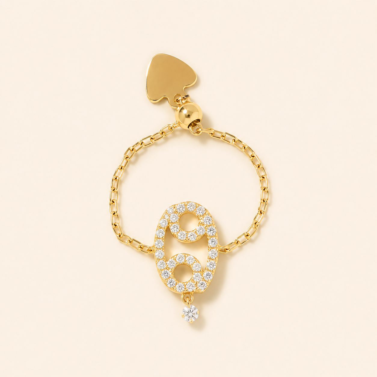 Celestial Zodiac Charm Slider Ring