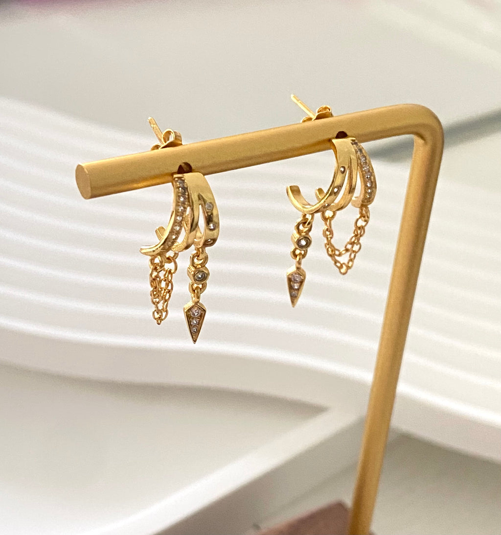 Golden Chain Drop Earrings