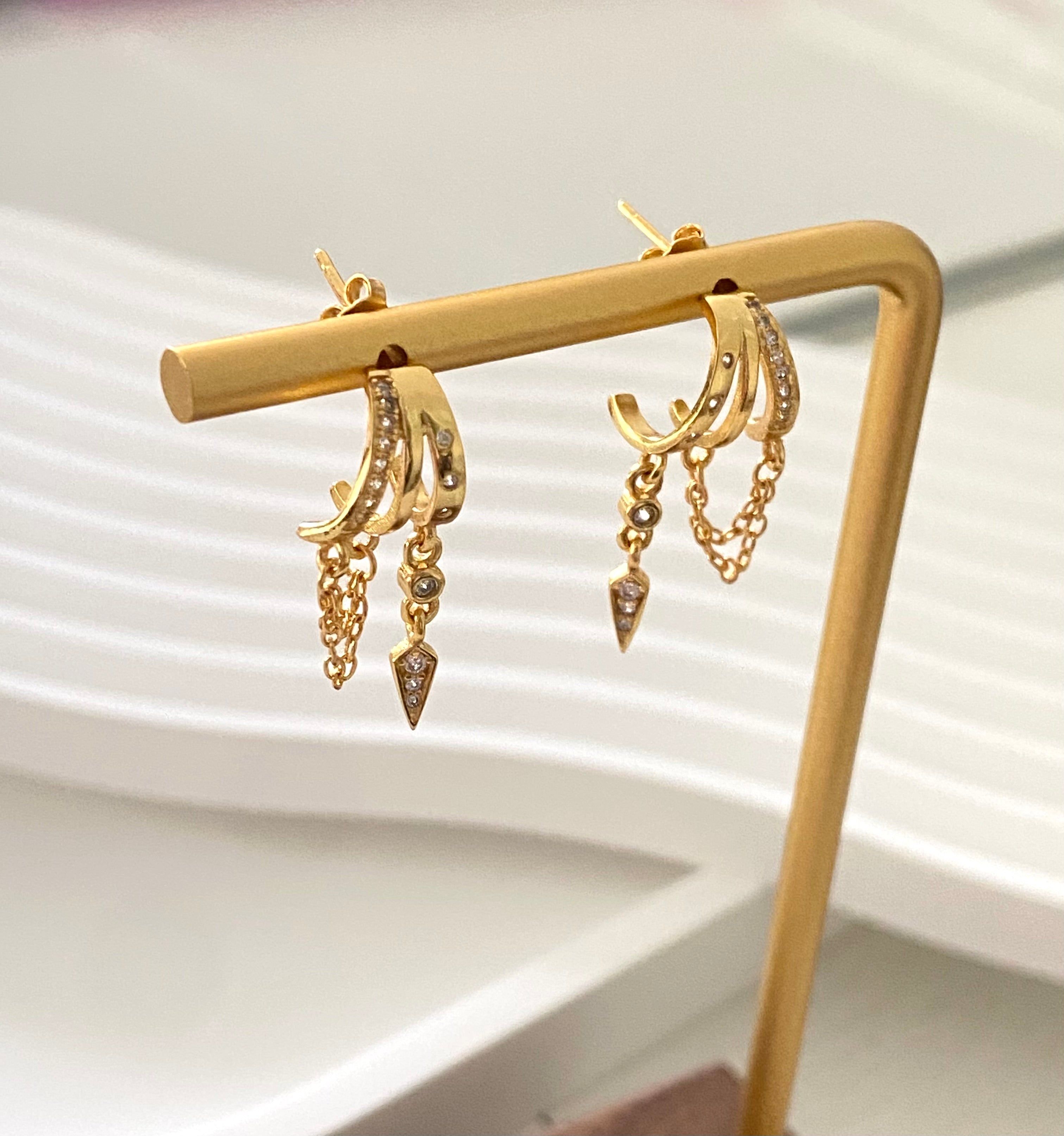 Golden Chain Drop Earrings