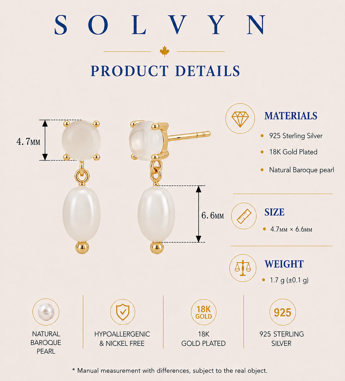 Moonlit Pearl Drop Stud Earrings
