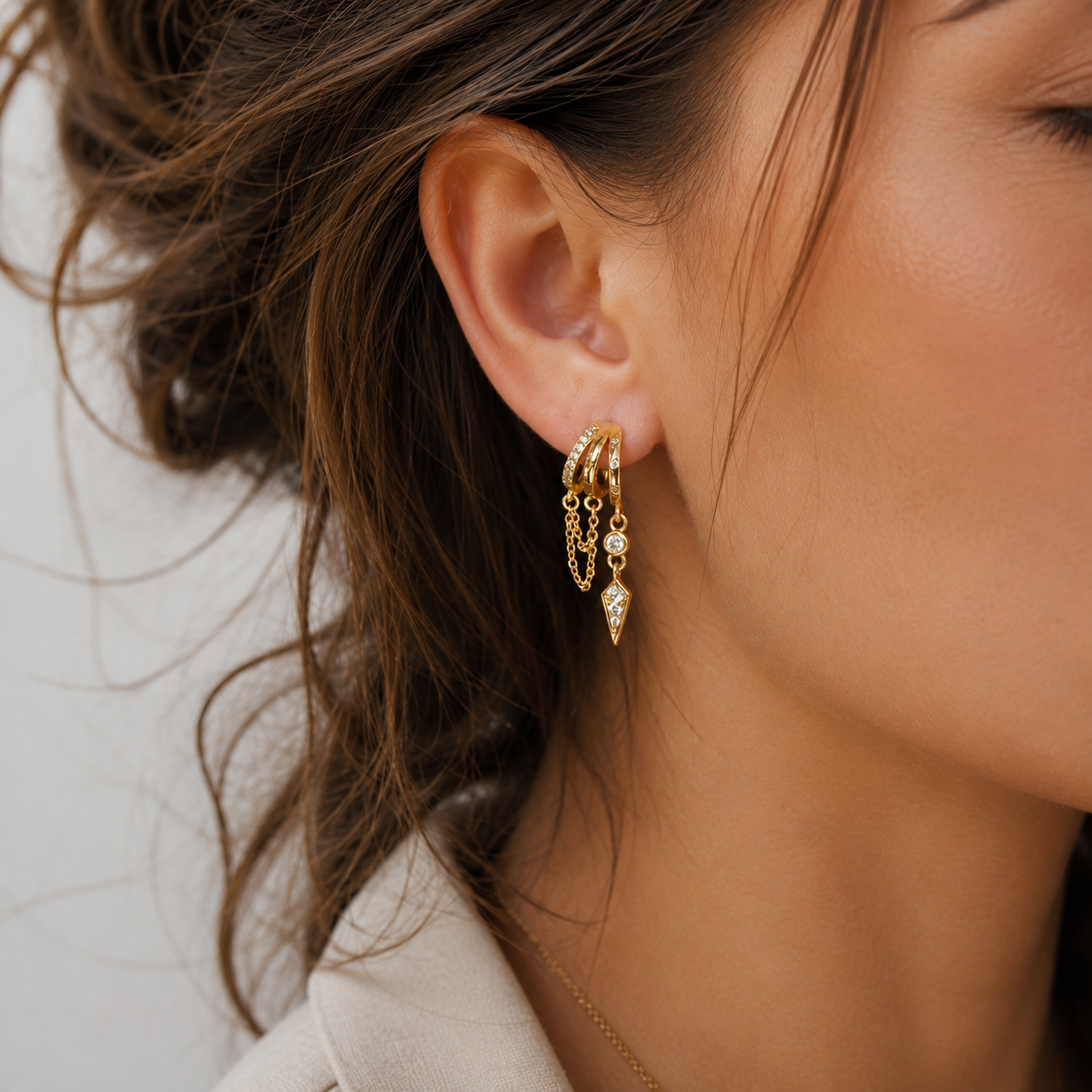 Golden Chain Drop Earrings