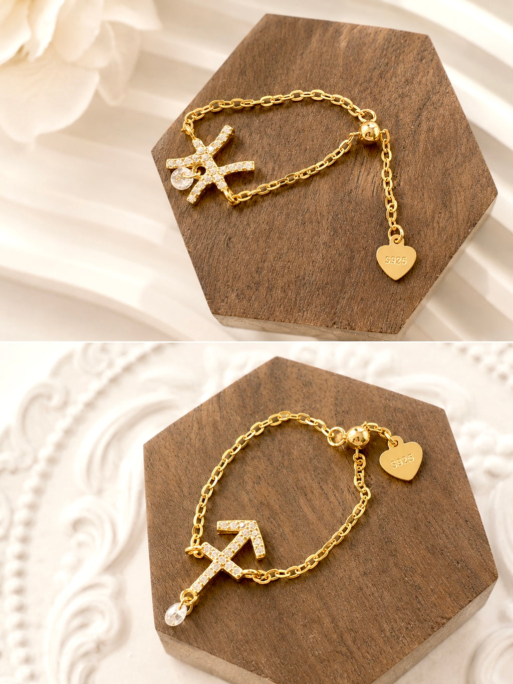Celestial Zodiac Charm Slider Ring