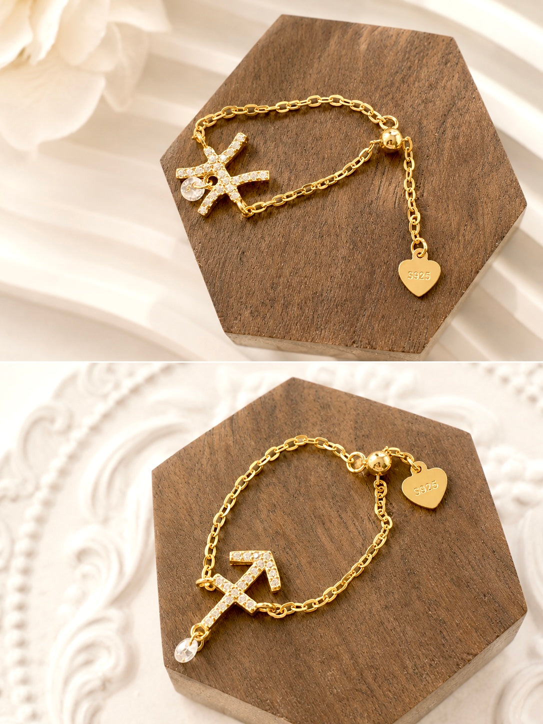 Celestial Zodiac Charm Slider Ring