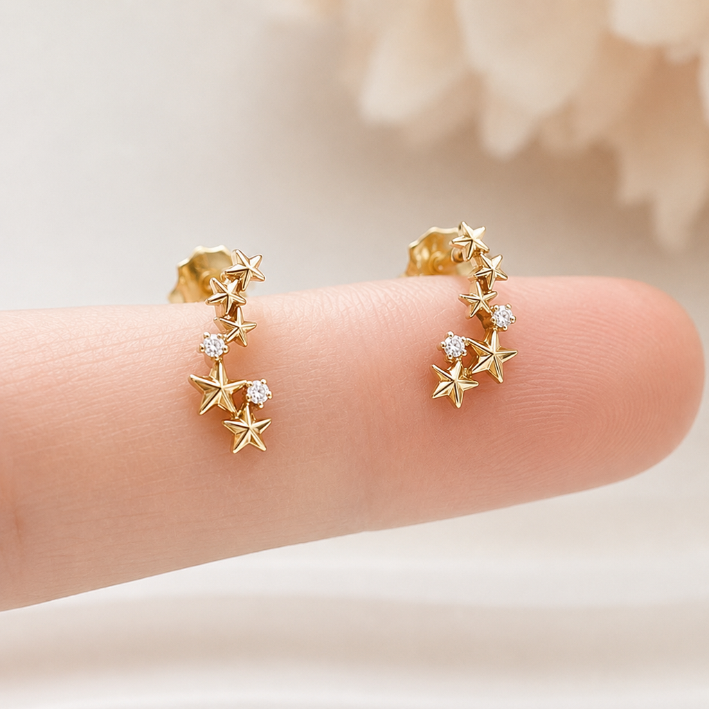 Celestial Arc Stud Earrings
