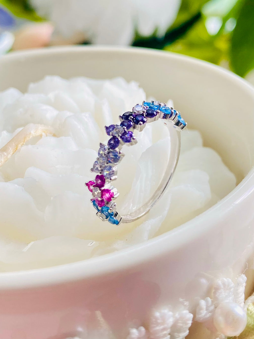 Elara Rainbow Bloom Band Ring