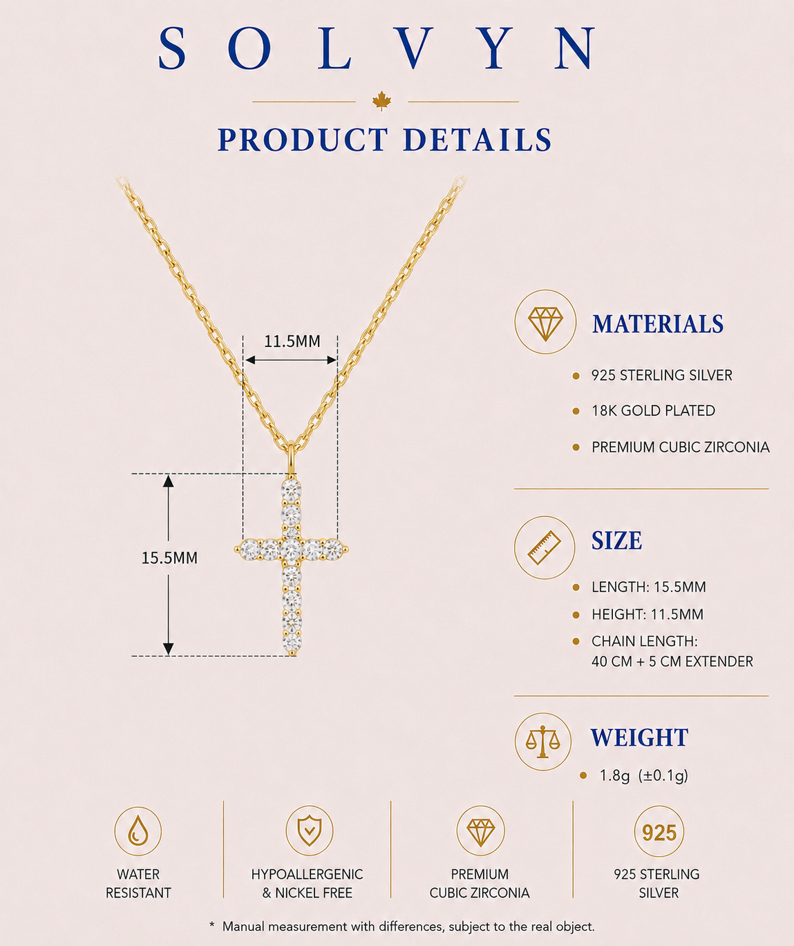 Lumen Cross Necklace