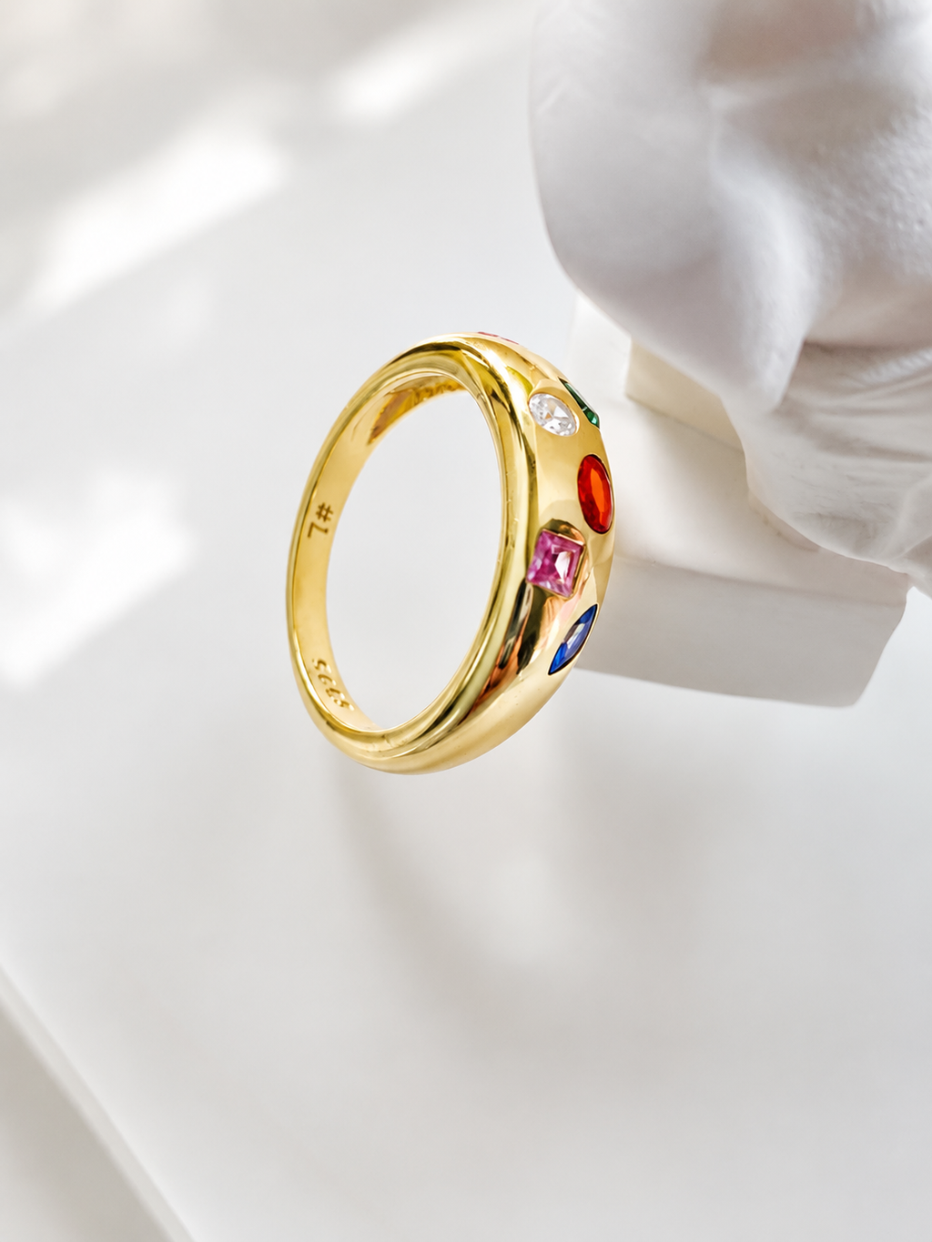 Aurora Gemstone Band Ring