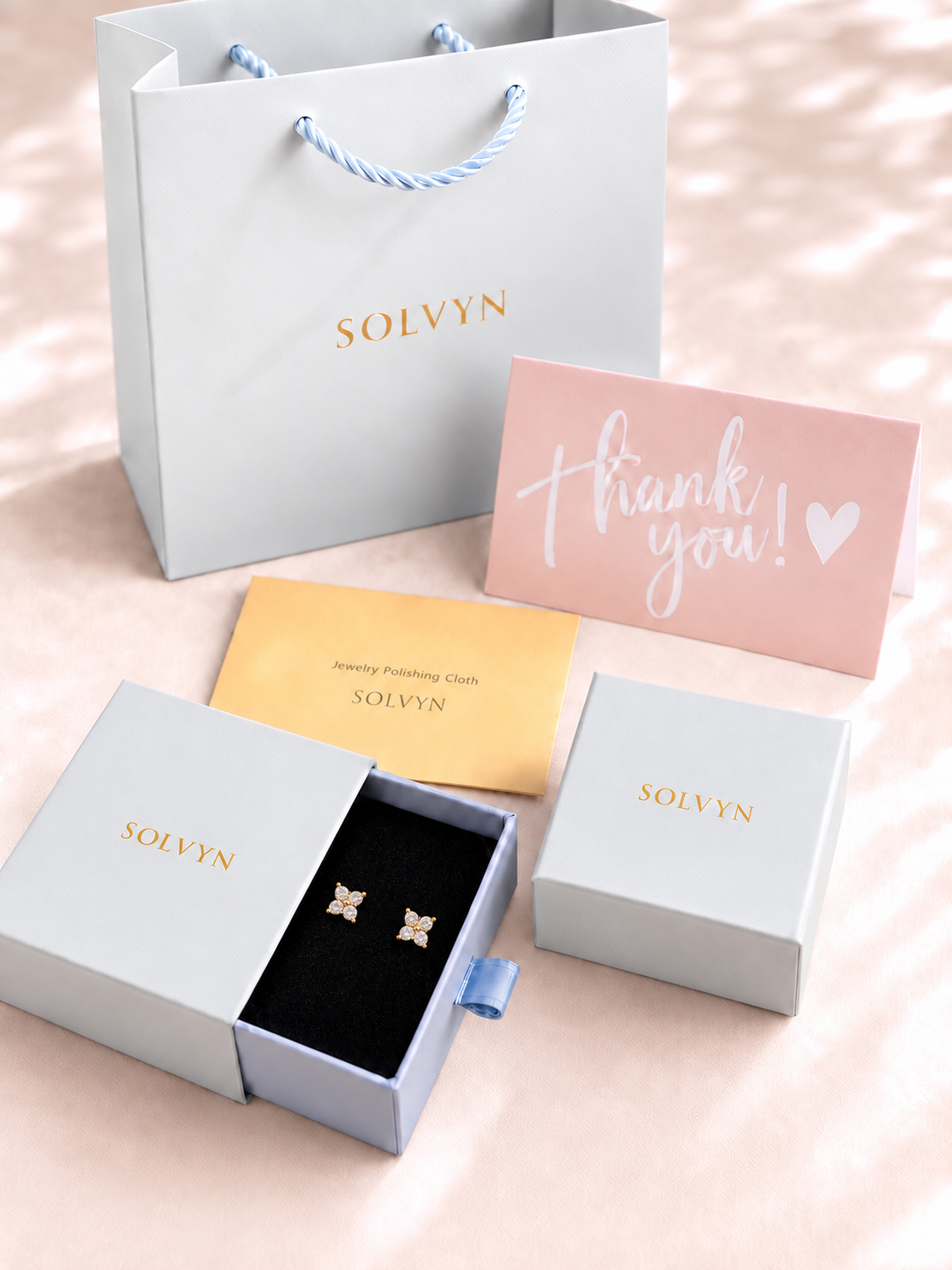 Lucky Clover CZ Stud Earrings