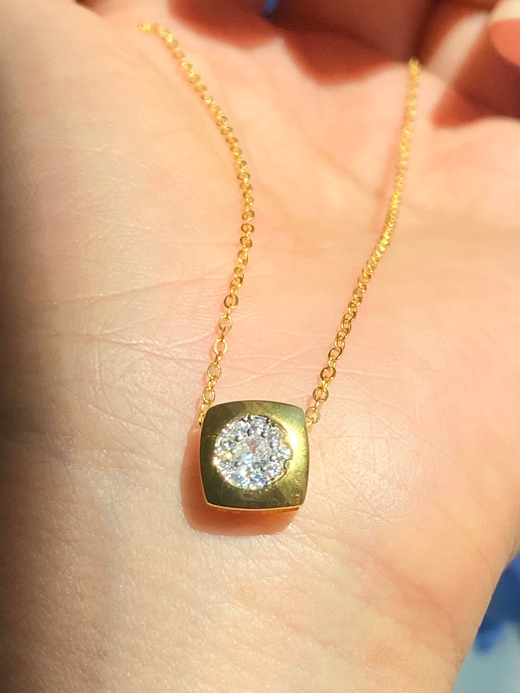 Pavé Crystal Cushion Necklace
