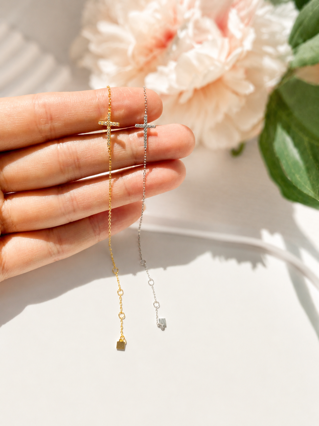 Faith Sideways Cross Bracelet