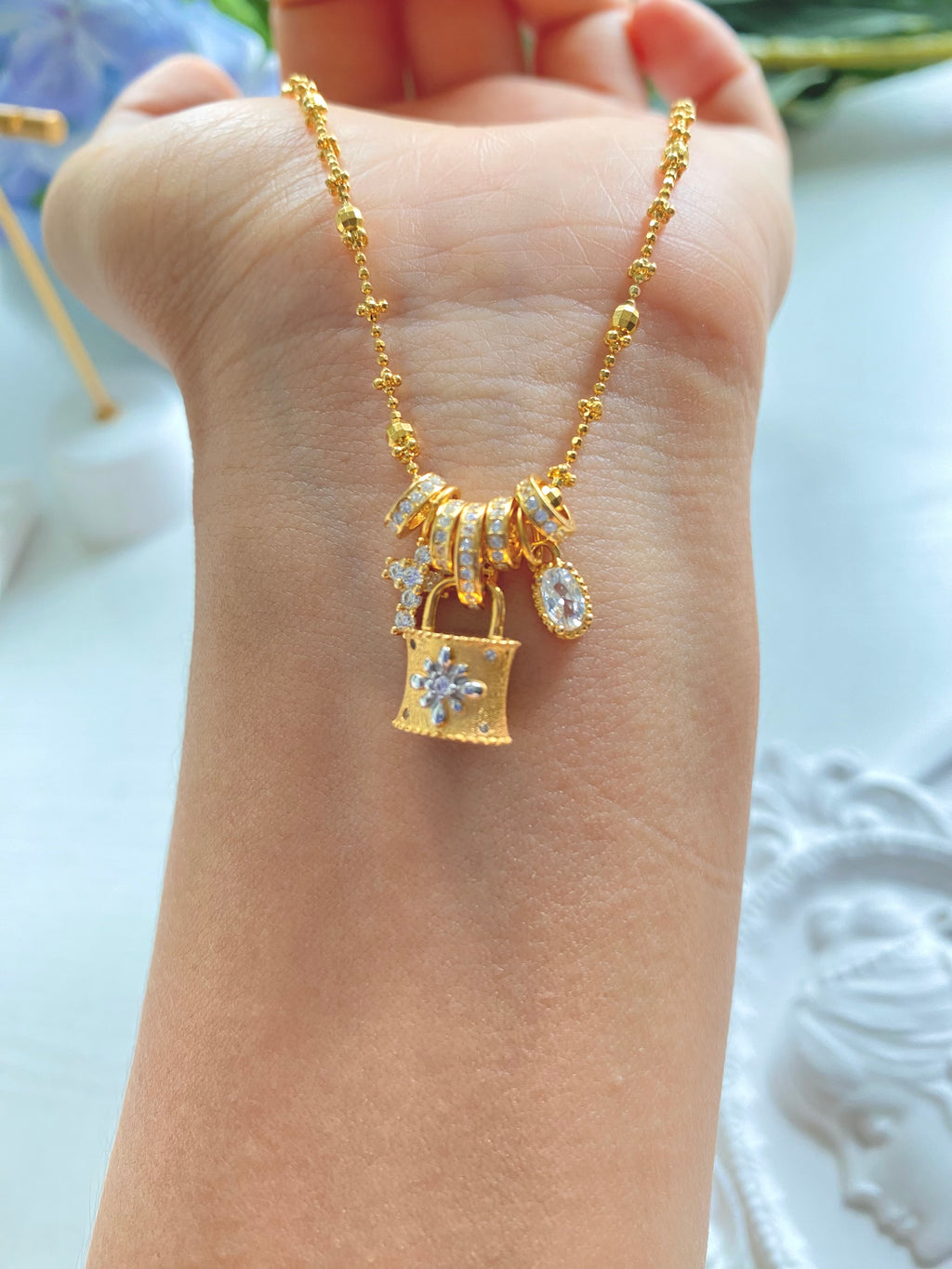 Serena Seven Charm Necklace