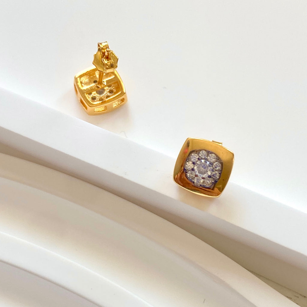 Pavé Crystal Cushion Stud Earrings