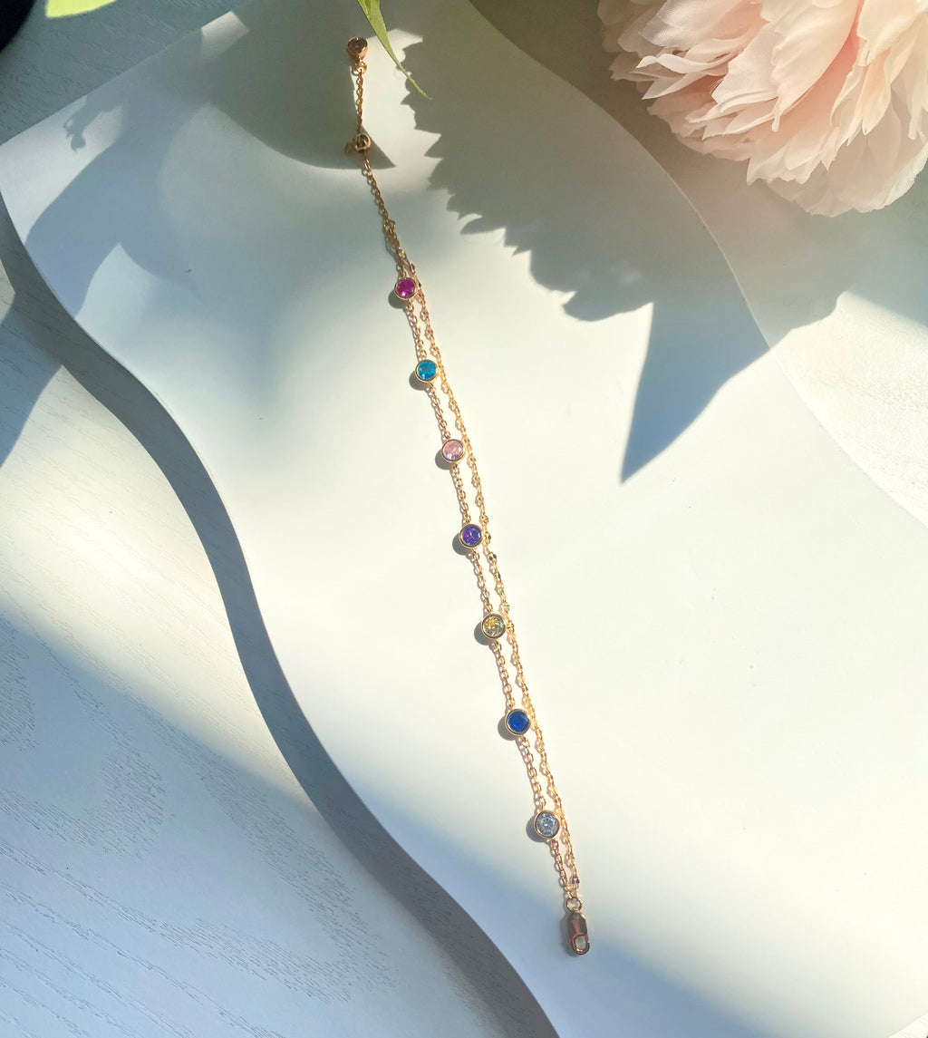 Prism Adjustable Double Chain Bracelet