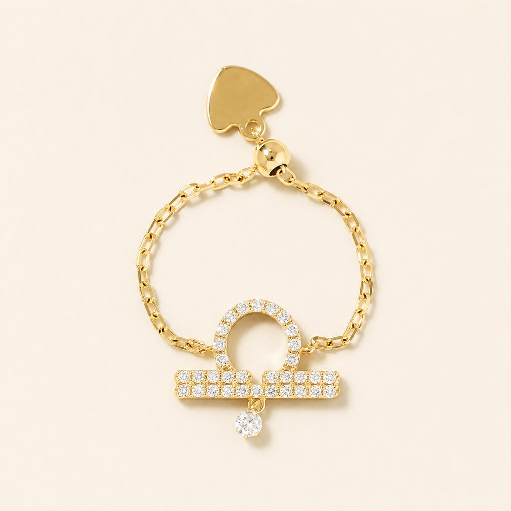 Celestial Zodiac Charm Slider Ring