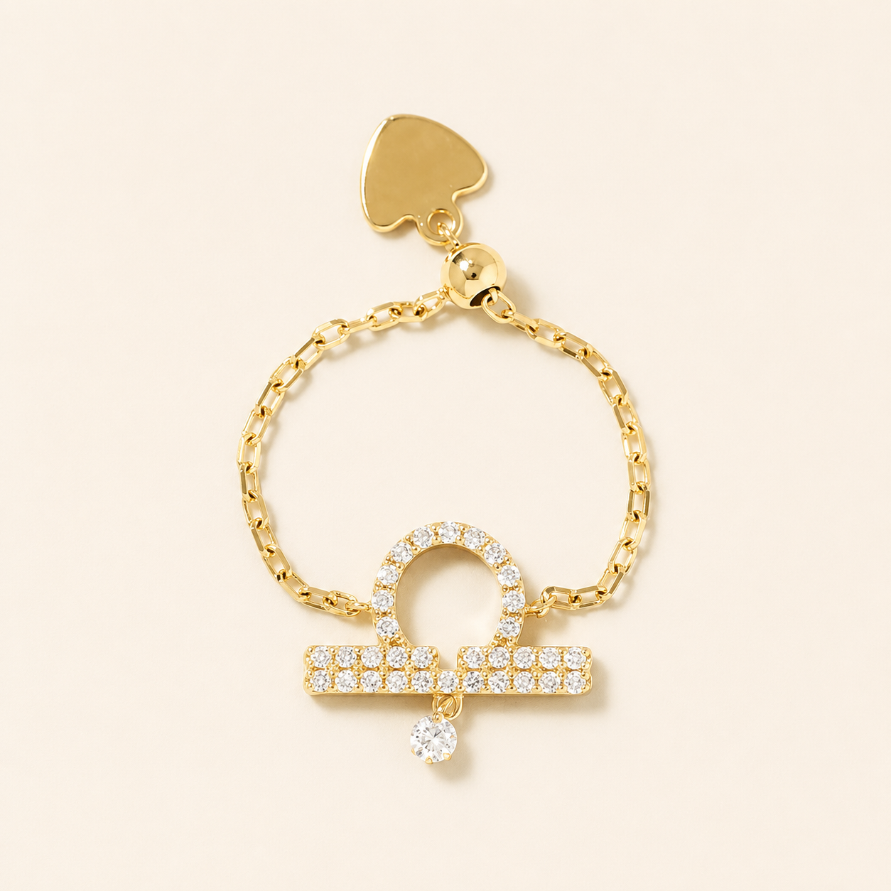 Celestial Zodiac Charm Slider Ring