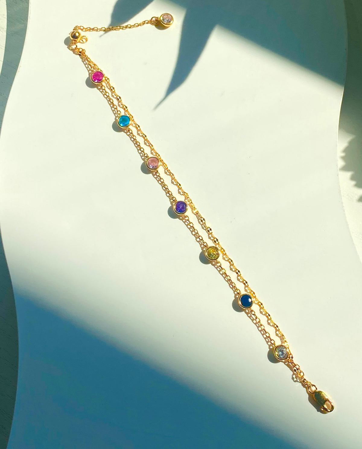 Prism Adjustable Double Chain Bracelet