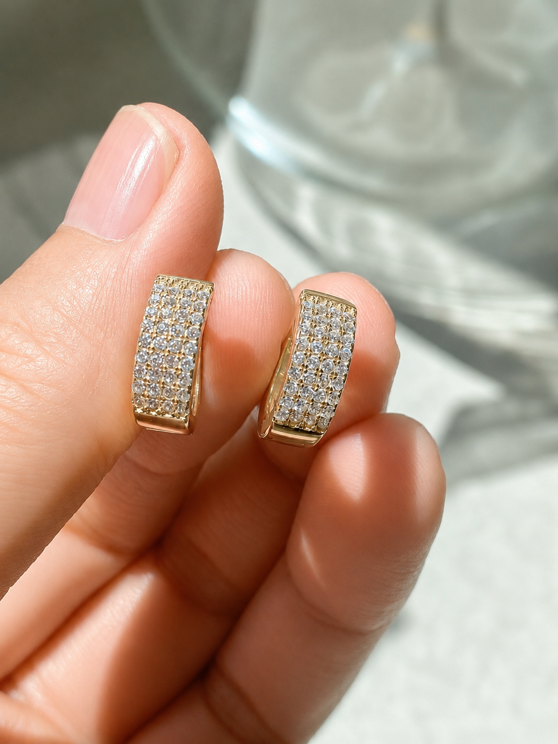 Harbor Pavé Huggie Earrings