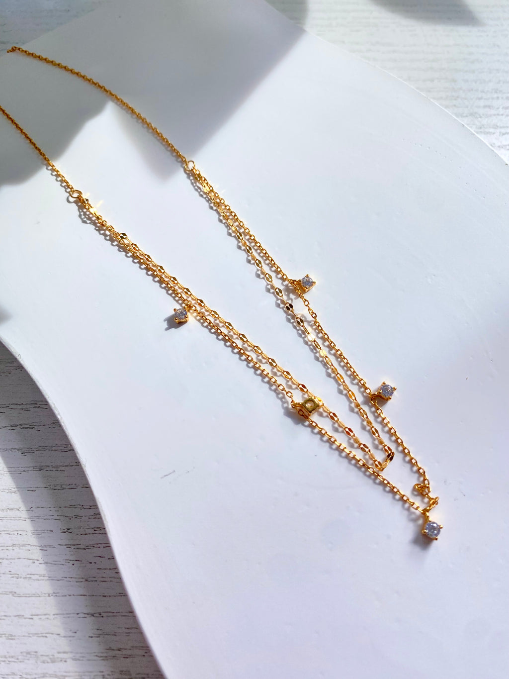 Elara Double-Layer CZ Necklace