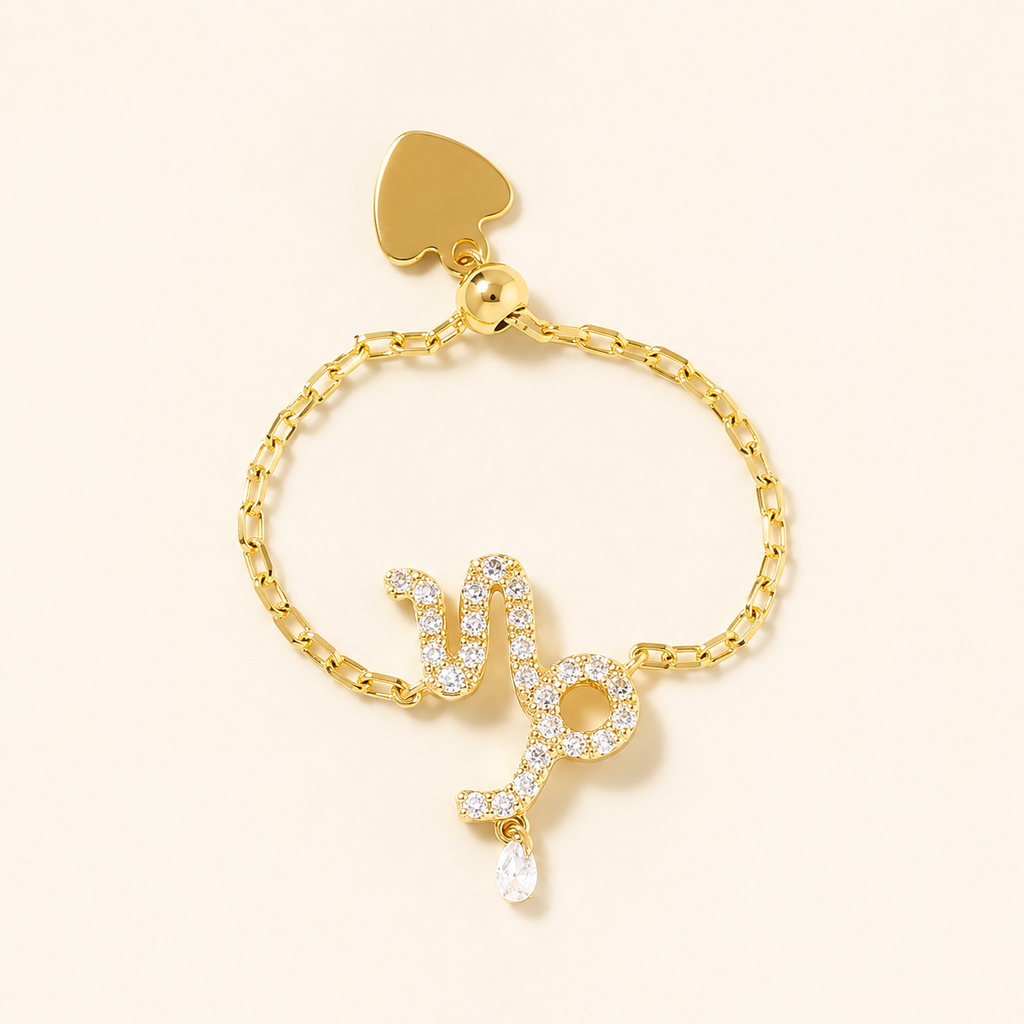 Celestial Zodiac Charm Slider Ring