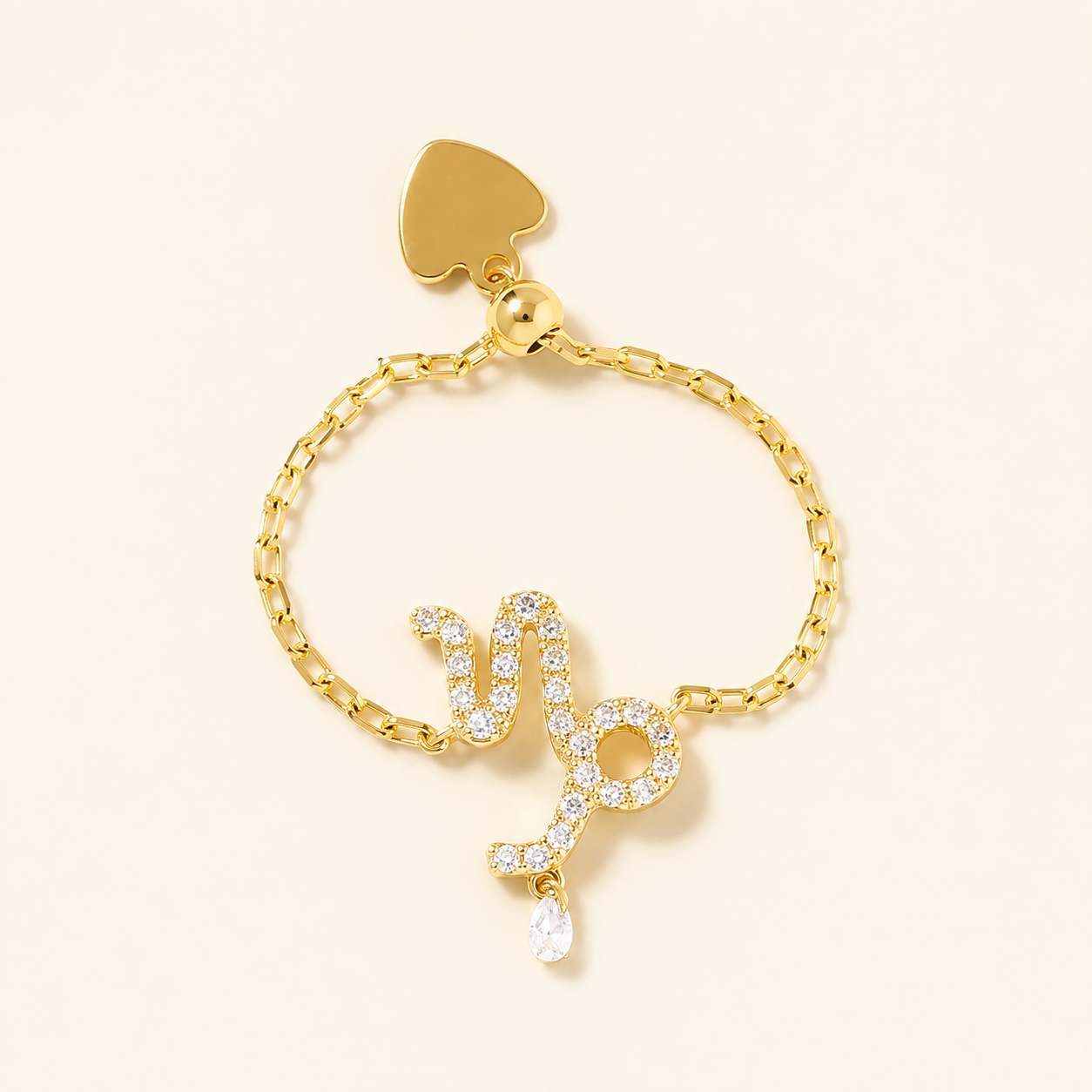 Celestial Zodiac Charm Slider Ring