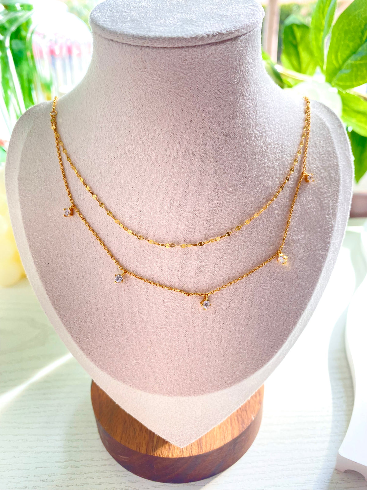 Elara Double-Layer CZ Necklace