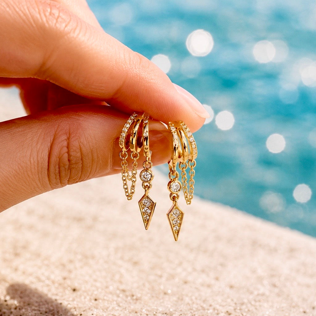 Golden Chain Drop Earrings