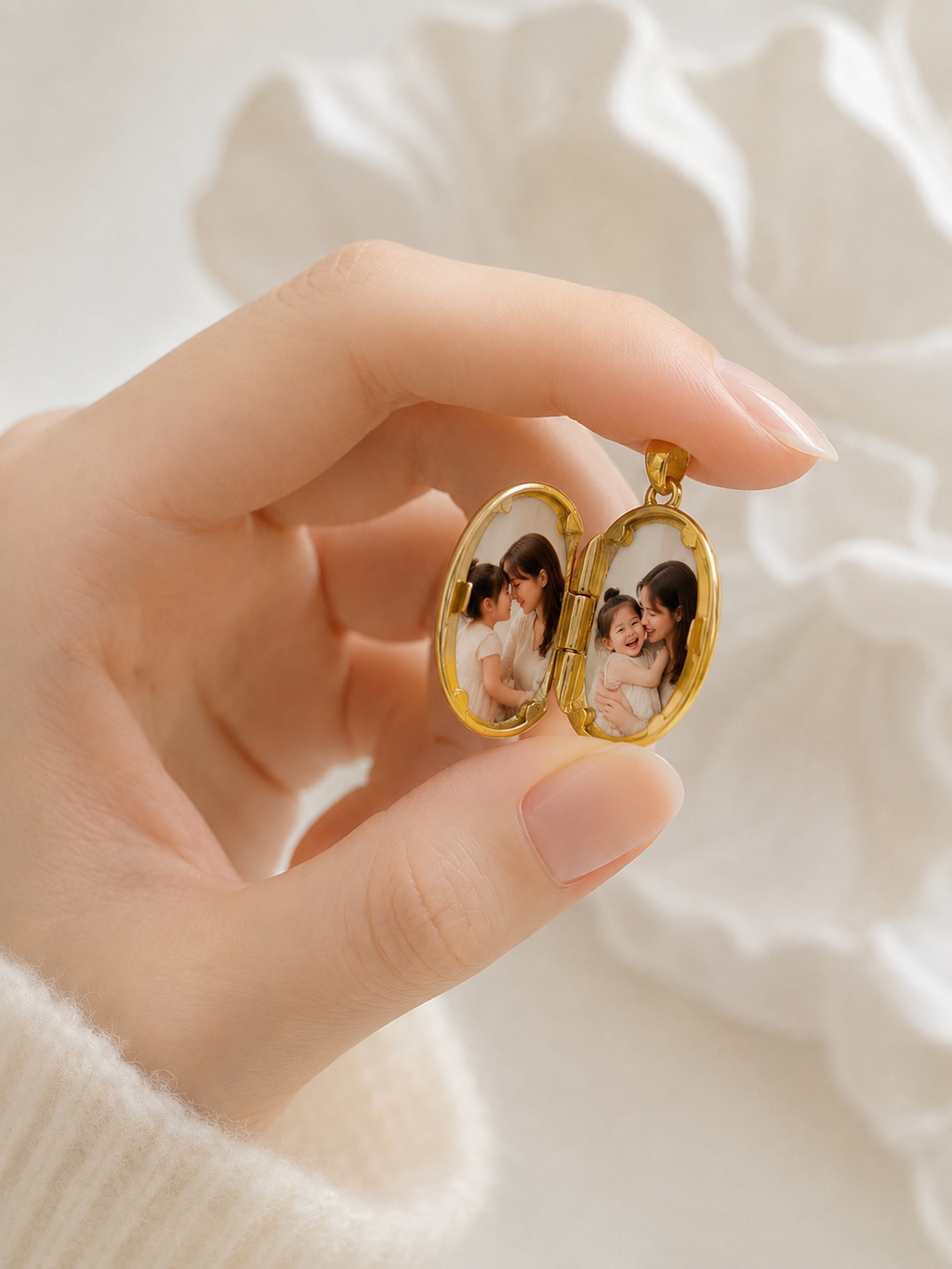 Sunburst Memory Photo Locket Pendant