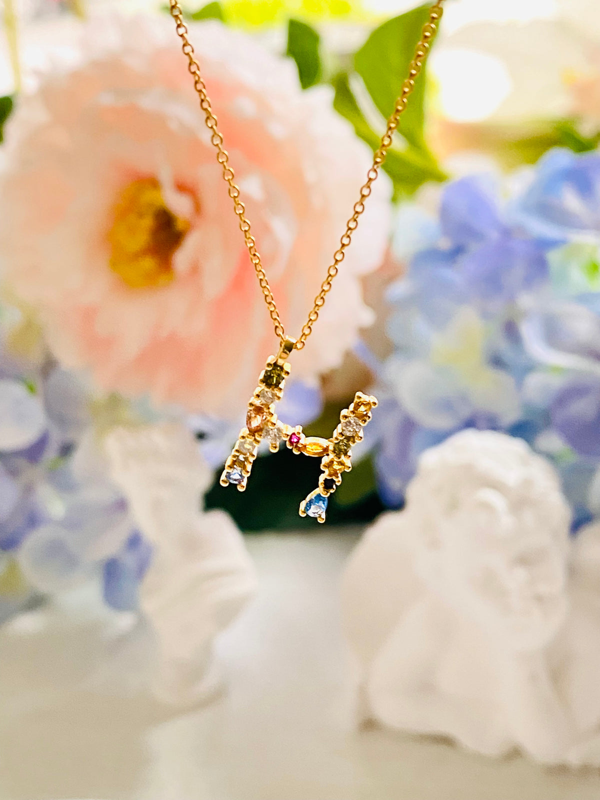 Mosaic Initial Pendant Necklace