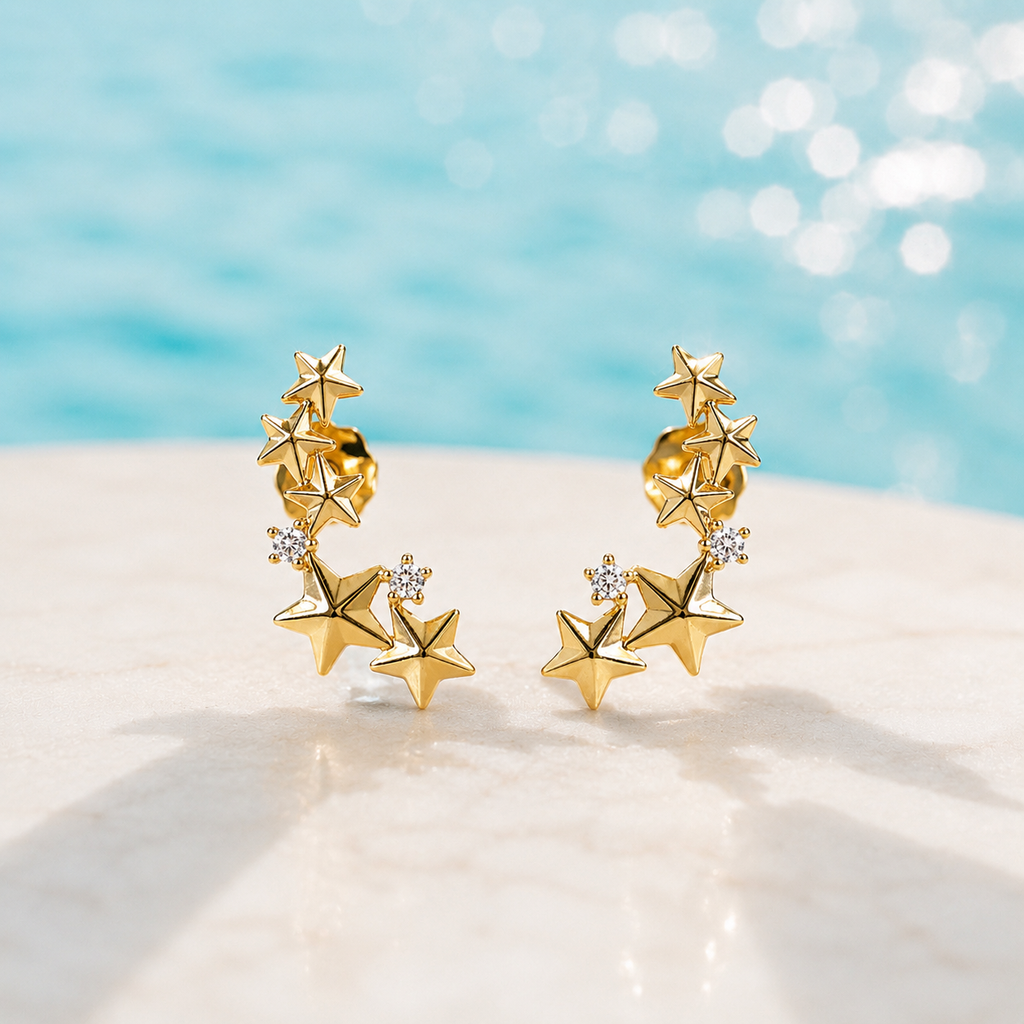 Celestial Arc Stud Earrings
