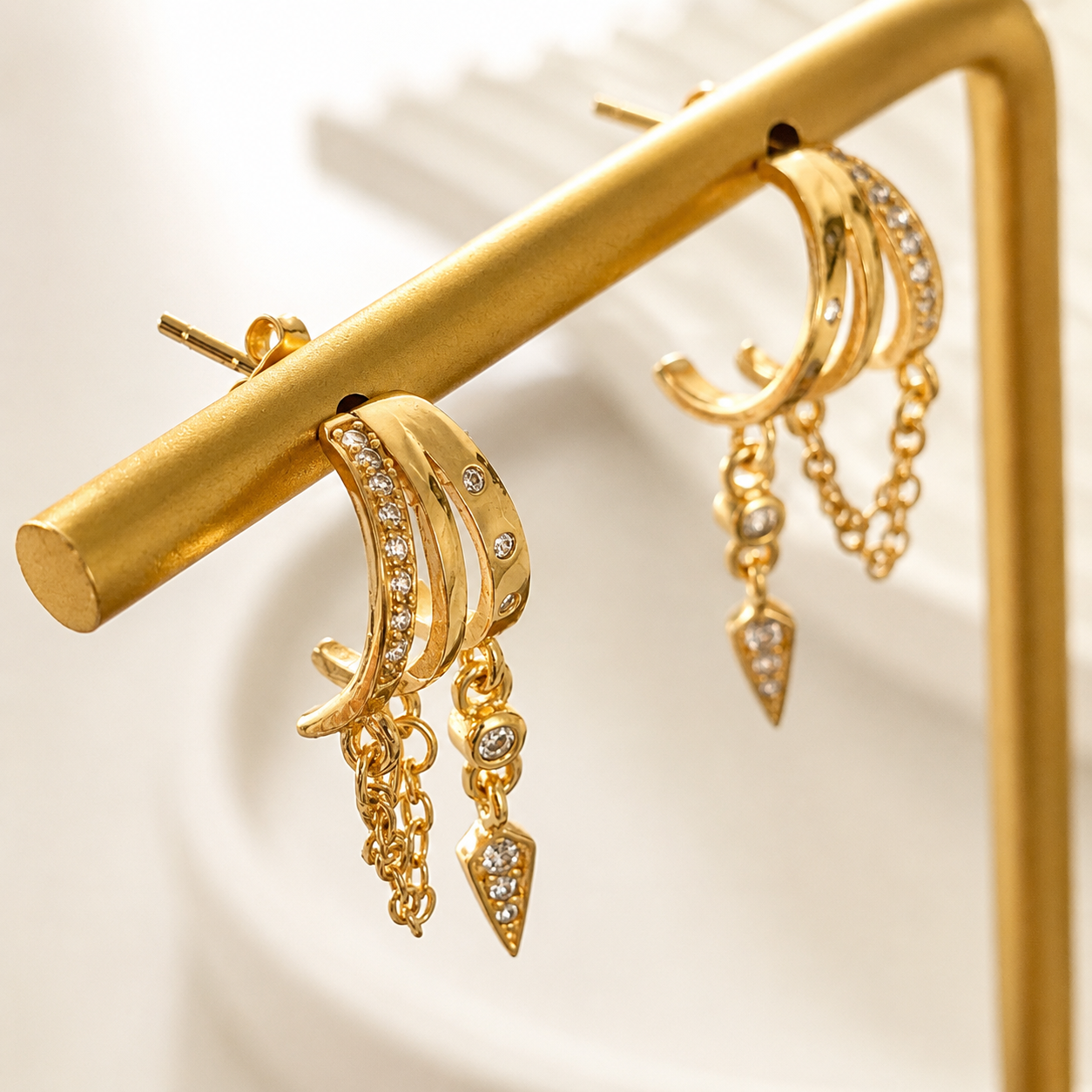 Golden Chain Drop Earrings