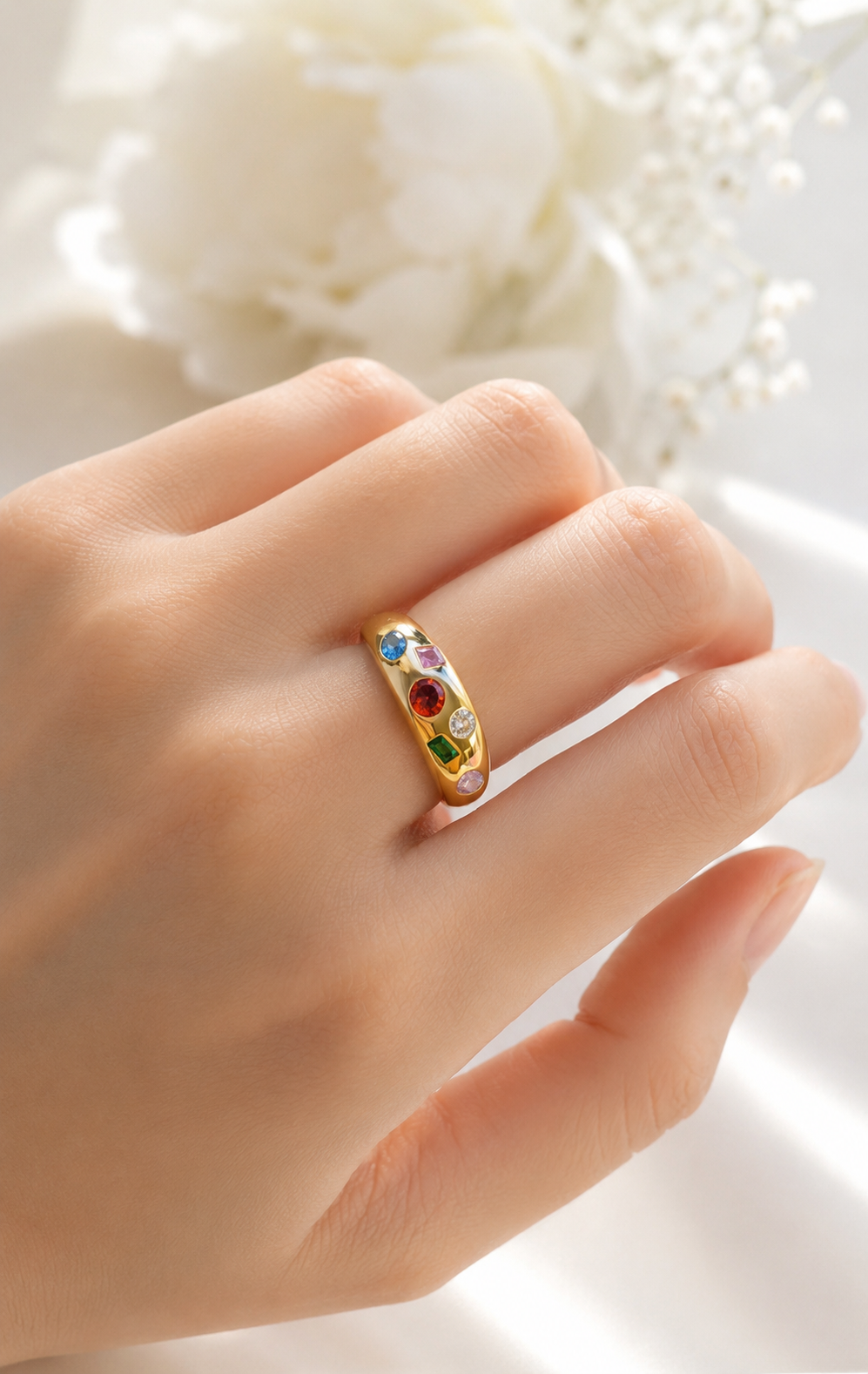 Aurora Gemstone Band Ring