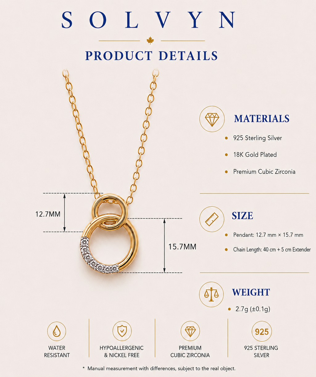 Interlocking Circle Pendant Necklace
