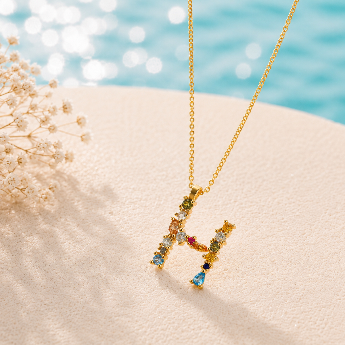 Mosaic Initial Pendant Necklace
