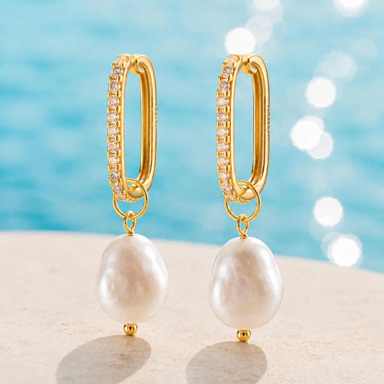 Luna Convertible Pearl Huggie Earrings