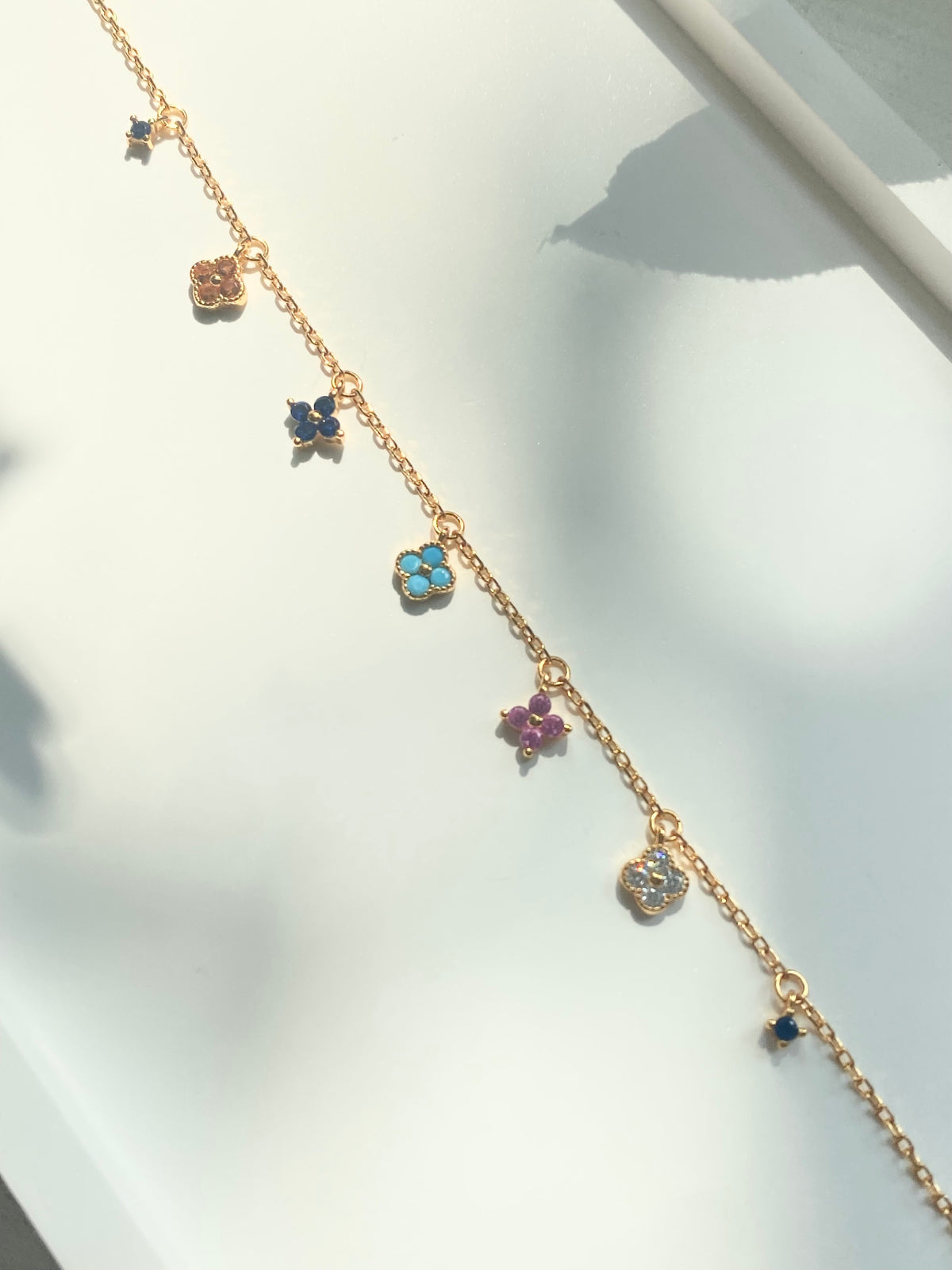 Lucky Clover Adjustable Charm Bracelet