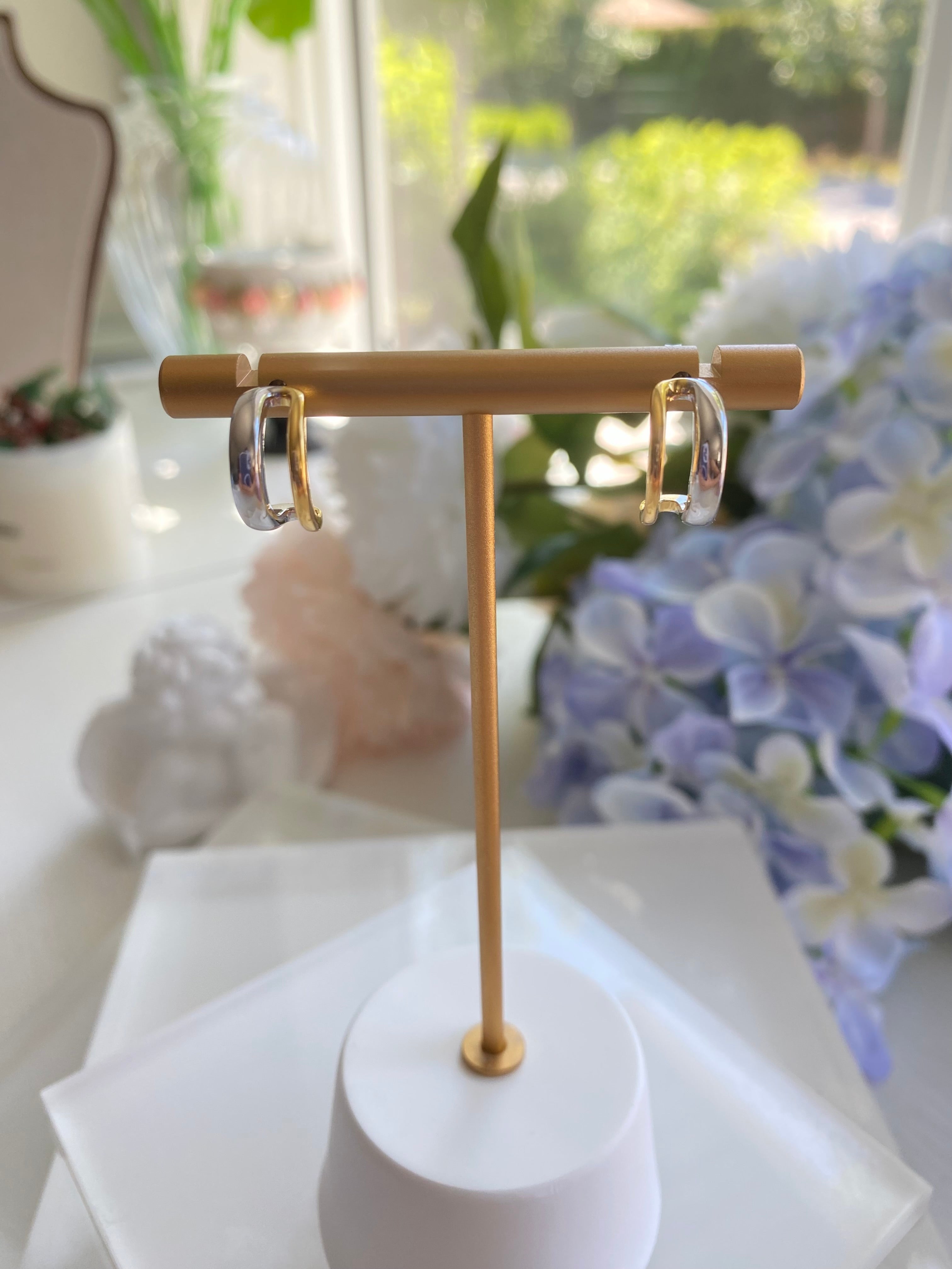 Harbor Two-Tone Huggie Earrings