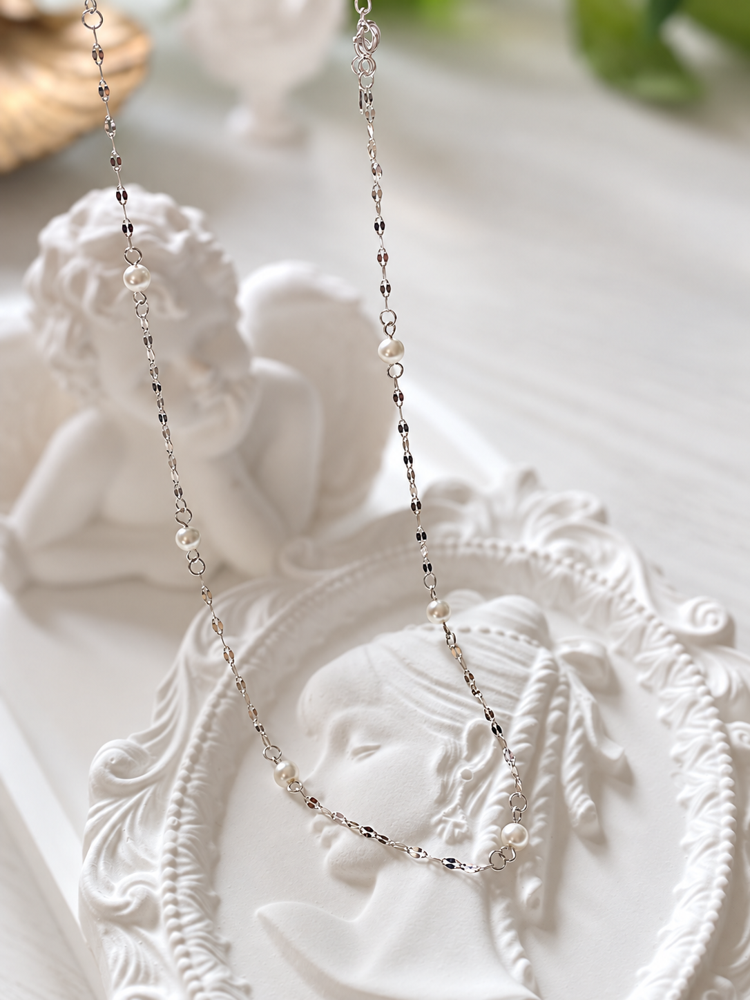 Mira Pearl Station Necklace