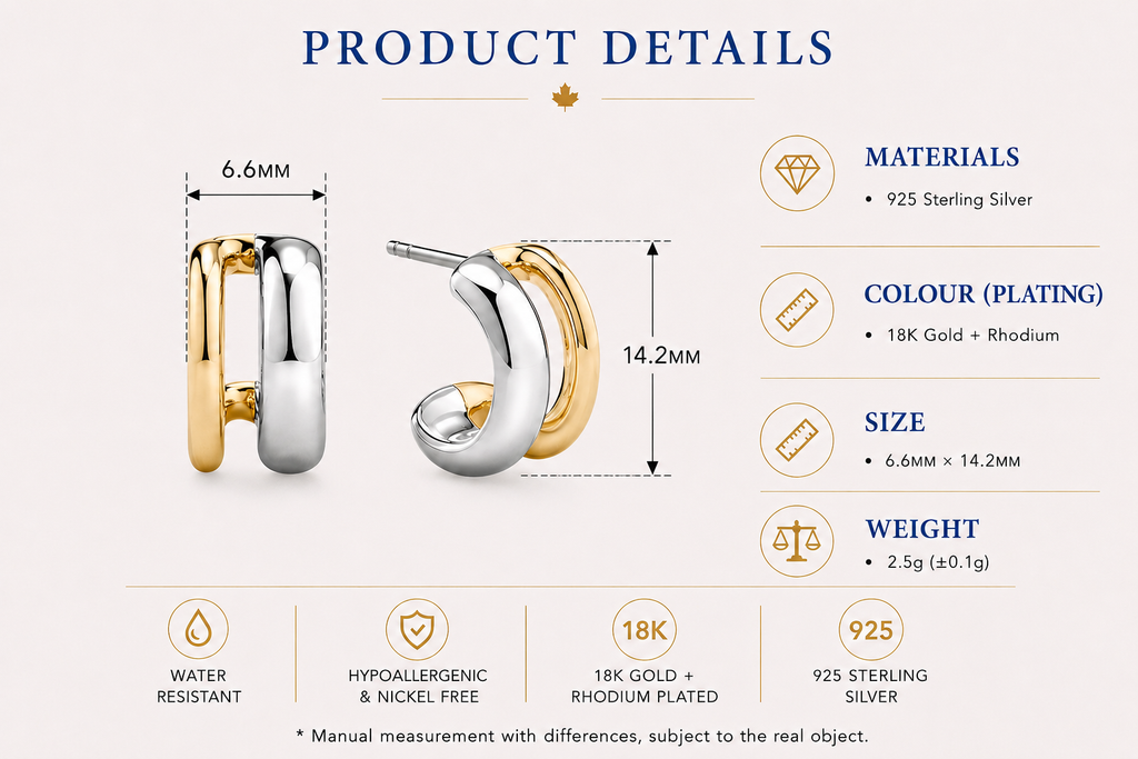Harbor Two-Tone Huggie Earrings