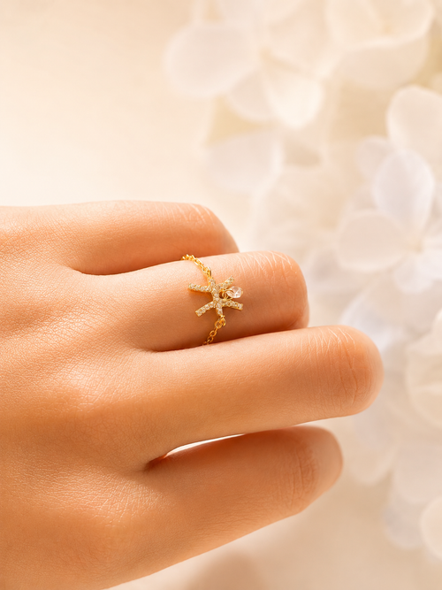 Celestial Zodiac Charm Slider Ring